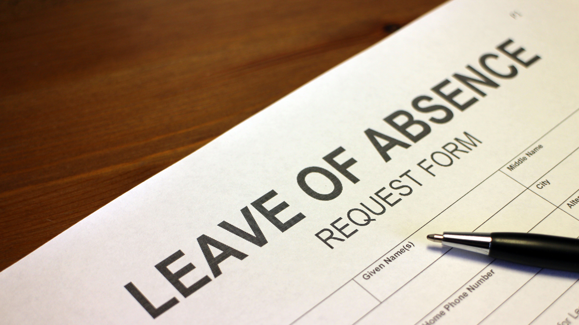 Leave of absence request paperwork